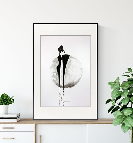 grafika 50 x 70 cm wykonana ręcznie, abstrakcja Krystyna Siwek Art