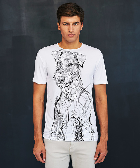t-shirty męskie Airedale Terrier Dog - Men's T-shirt white