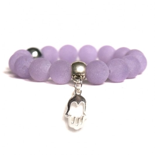 matowy jadeit PURPLE & hamsa kaktusia