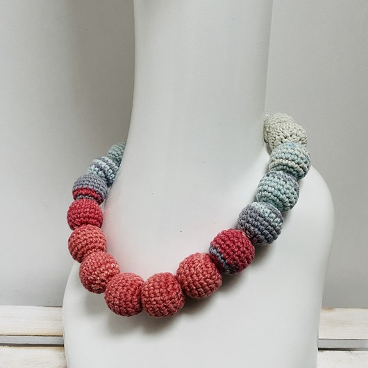 korale Korale szydełkowe naszyjnik boho handmade bawełna