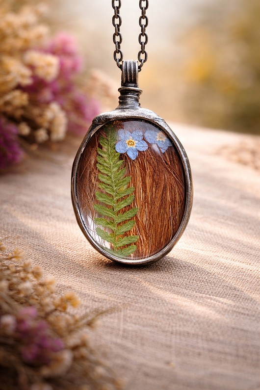 wisiory Naszyjnik z futrem, wlosami