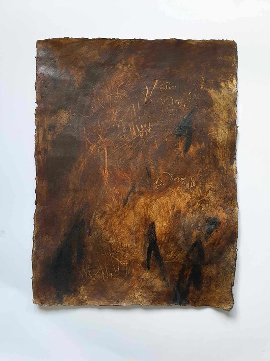 obrazy Abstrakcja Wabi Sabi nr 13, 47x36 cm, pigmenty ziemne, akryl