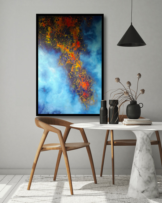 obrazy Obraz Abstrakcja Amber pion akryl na płótnie 90x60 cm