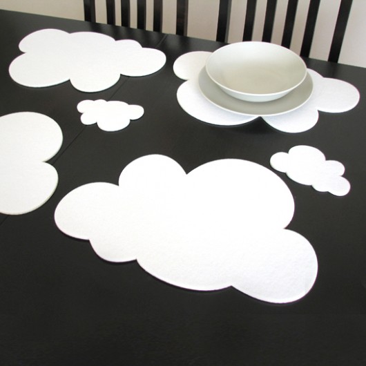 podkładki do kuchni Podkładki pod talerz Chmurki białe, 4szt.