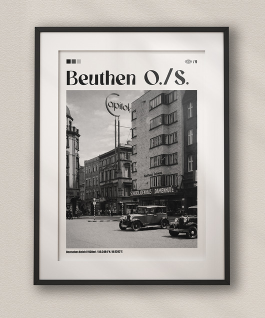 plakaty Minimalistyczny plakat Bytom Rynek - Do salonu, sypialni, biura