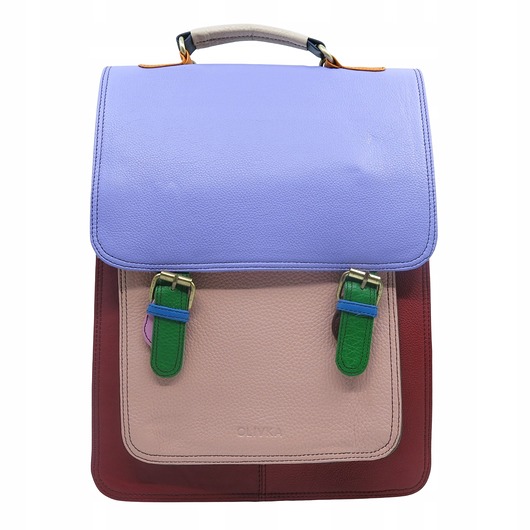 plecaki Plecak skórzany damski torebka 2w1 elegancki pojemny mieści A4 OLIVKA