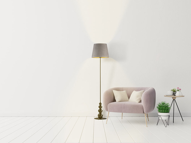 lampy podłogowe Welurowa lampa stojąca do salonu z kulami LIZBONA VELUR