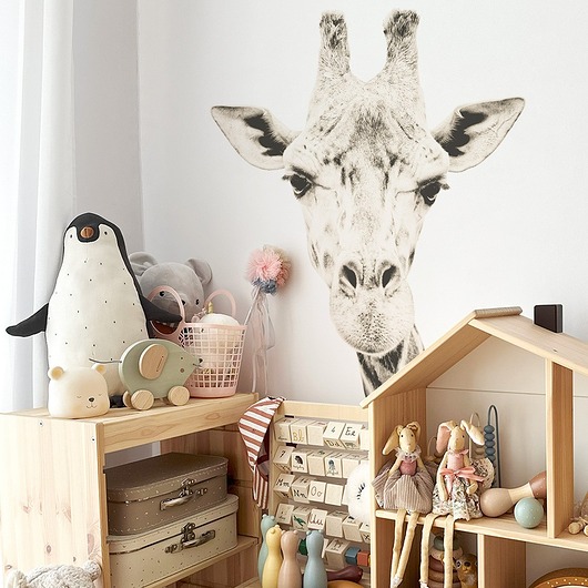 naklejki ścienne do pokoju dziecka Żyrafa Sepia - Naklejka Na Ścianę Do Pokoju Dziecka