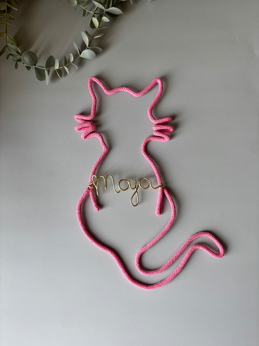 pokój dziecka - różne Personalizowany kotek na ścianę do pokoju dziecka
