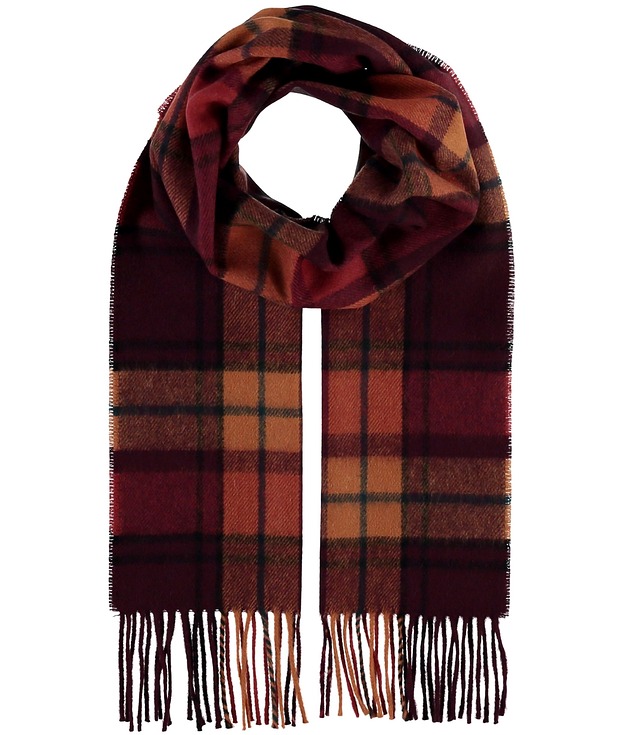 tuby i kominy Szalik Męski szal 100% Wełniany czerwony w kratę