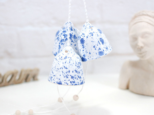 ozdoby choinkowe Nakrapiane dzowniki choinkowe - szron