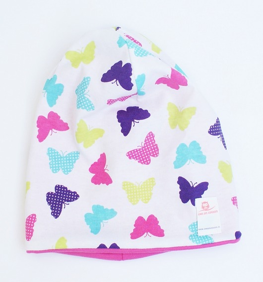 Czapka beanie Motylki rozm. 50 Owl on cotton