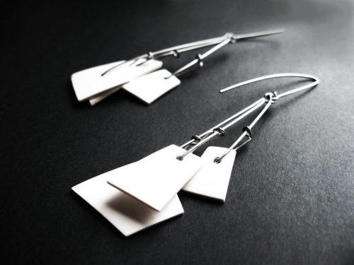 Geometrika kolczyki porcelanowe mosko