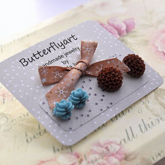 Cynamonowo- turkusowe butterflyart