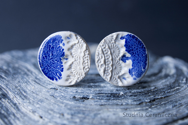 kolczyki ceramiczne Kolczyki z mandalą