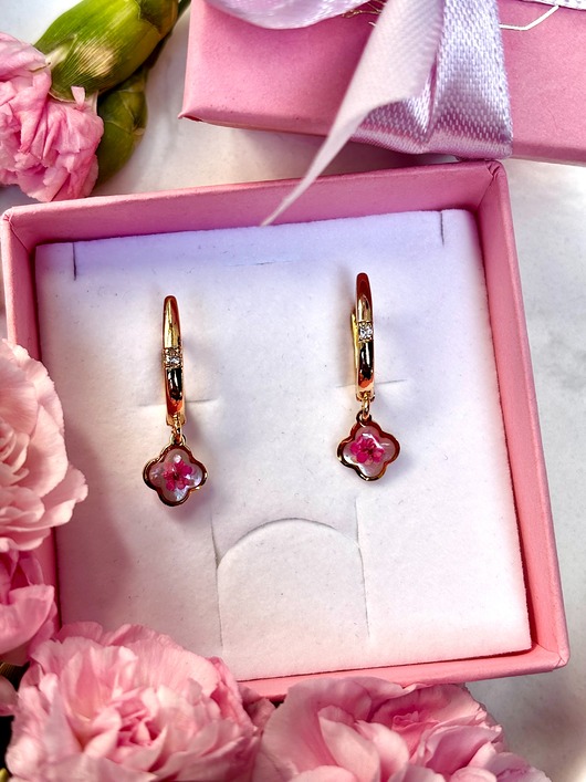 kolczyki - inne Kolczyki różowa wiosna