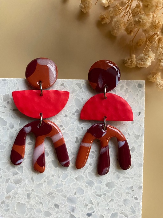 kolczyki z masy plastycznej Wiszące kolczyki Matisski ALE 01