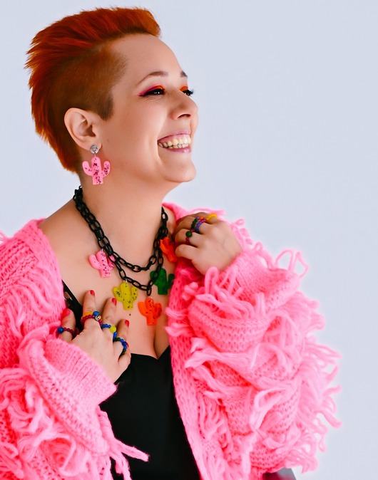 kolczyki z żywicy Kolczyki z żywicy : KAKTUSY : różowe