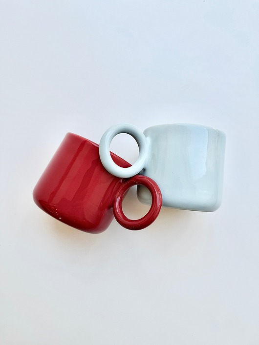 kubki Zestaw 2 kubków Red i Baby blue/300ml/ z serii Good Vibes CLLCTV