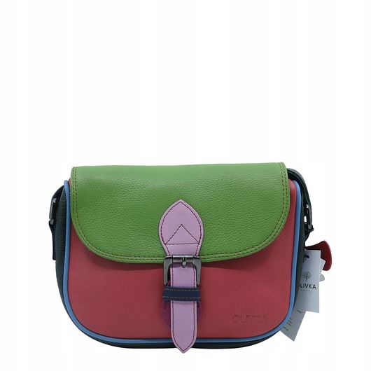 torby na ramię Listonoszka torebka damska skóra naturalna kolorowa oryginalna OLIVKA