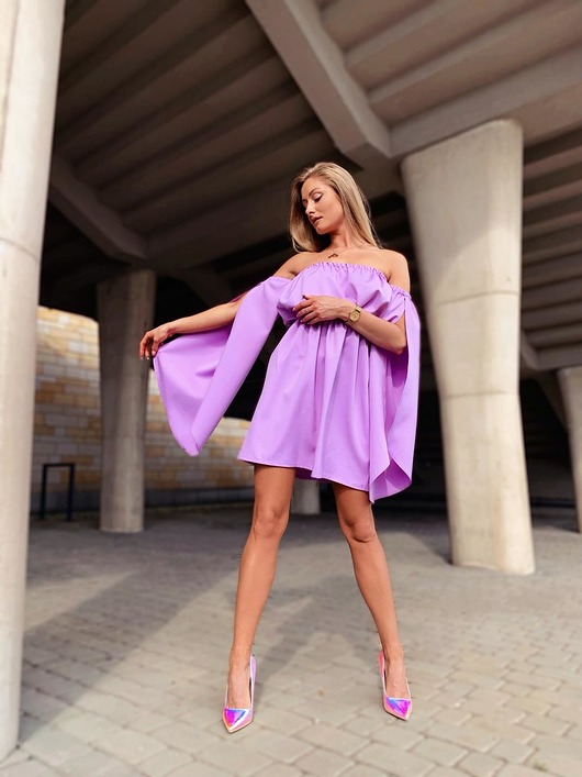 elegancka sukienka letnia - lila yolo look