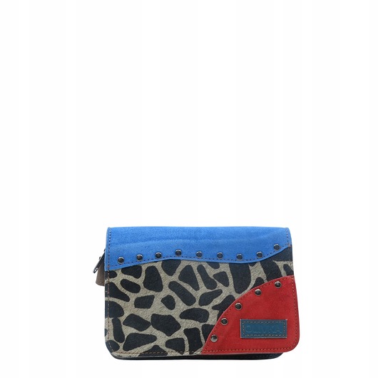 saszetka nerka Nerka zamszowa, wygodna unikalna, damska ze skrawków, zero waste, OLIVKA