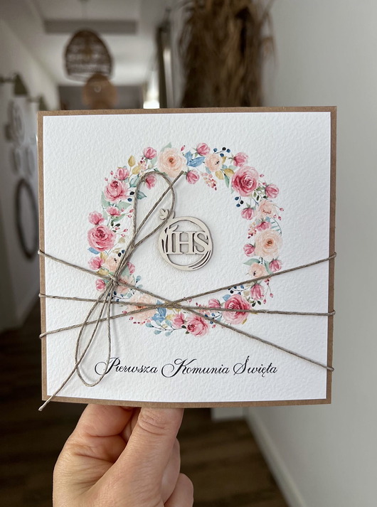 kartki na komunię Oryginalna pamiątka kartka komunijna - Pierwsza Komunia Święta