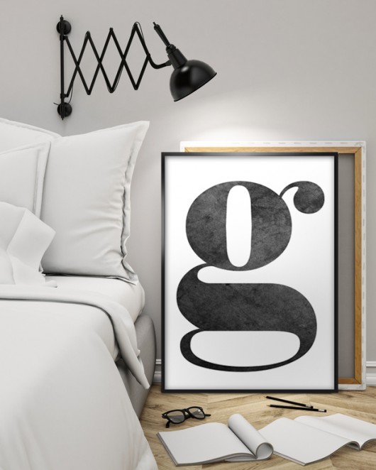 Plakat typograficzny "G", 50x70 cm HUS