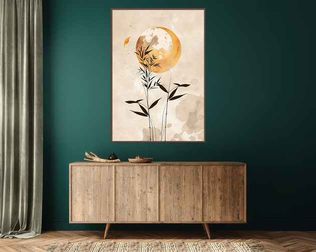 plakaty Liście palmy - Plakat, druk - Chiński Orient, Harmonia Zen, Roślinny #66