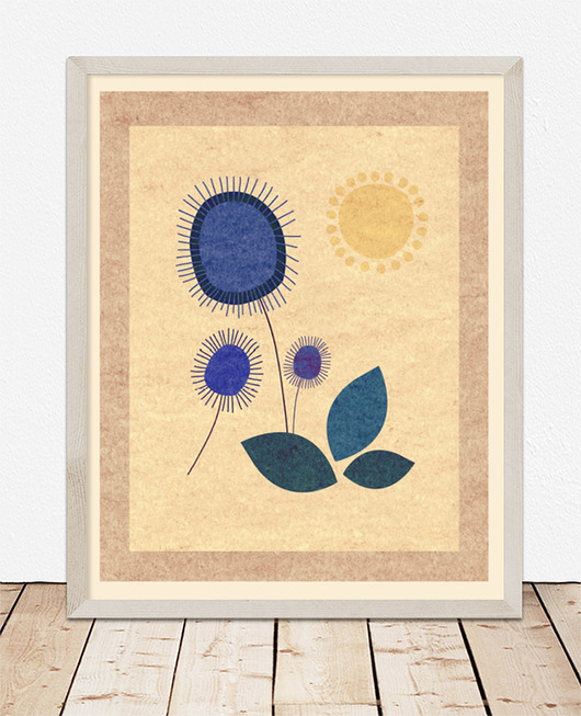 plakaty Plakat z kwiatami, beżowy