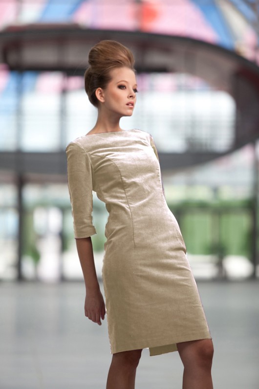 Velour dress 38, jasny beż Kasia Zapała