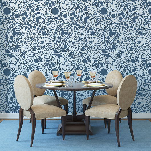 tapety i naklejki ścienne Powtarzalny szablon malarski / FLORAL PAISLEY