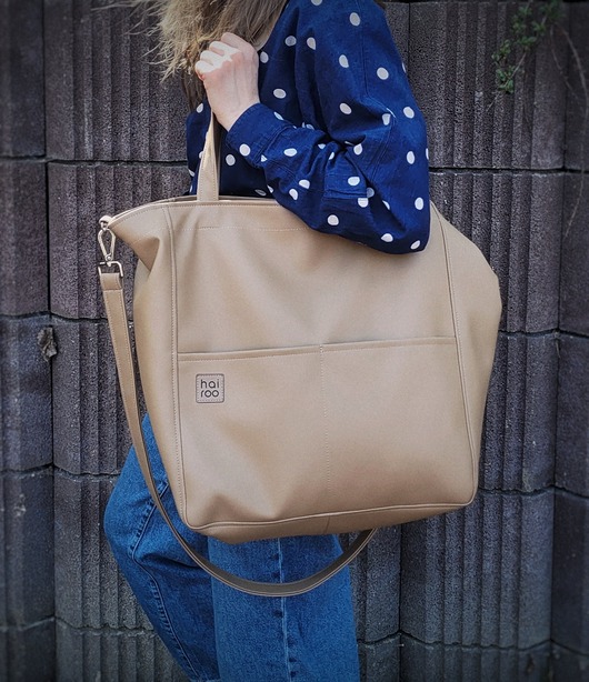 torby na ramię Lazy bag Pocket  torba ciemnobeżowa ekoskóra
