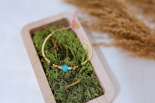 bransoletki z kamieni naturalnych Bransoletka Amulet - Na Szczęście - Amazonit Kwarc Różowy Turmalin
