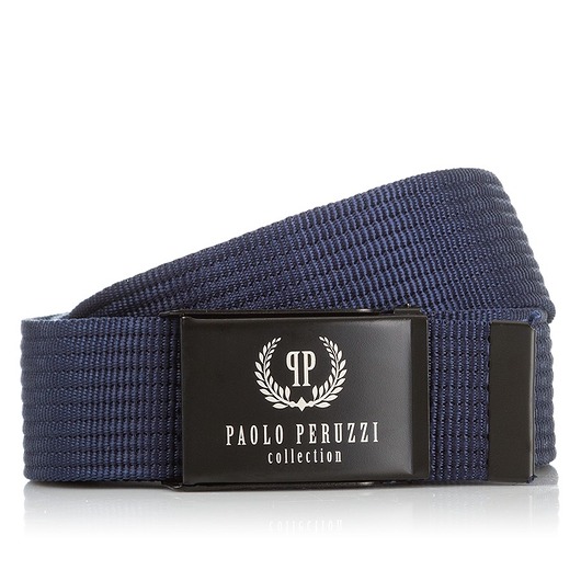 paski męskie GRANATOWY PASEK PARCIANY PAOLO PERUZZI PW-09-PP-125CM
