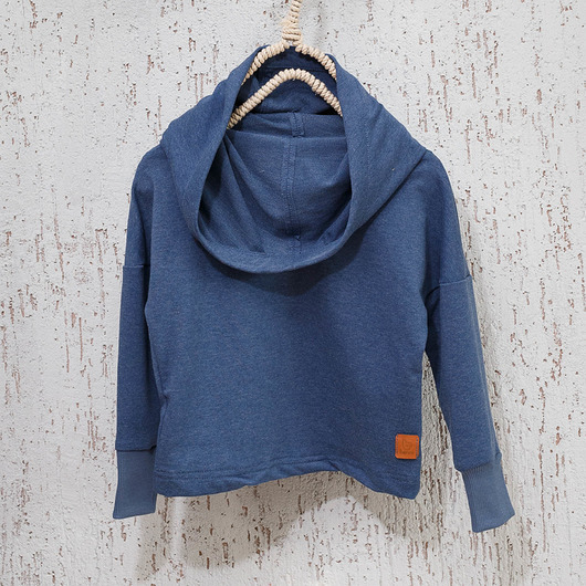 Bluza basic z kominem - jeansowa Benni