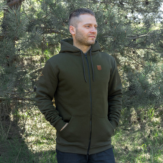 bluzy męskie Bluza męska z kapturem rozpinana BUSHCRAFT