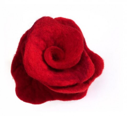 Jedwabnofilcowa Broszka: JZ 08/09 Red Folking filcant
