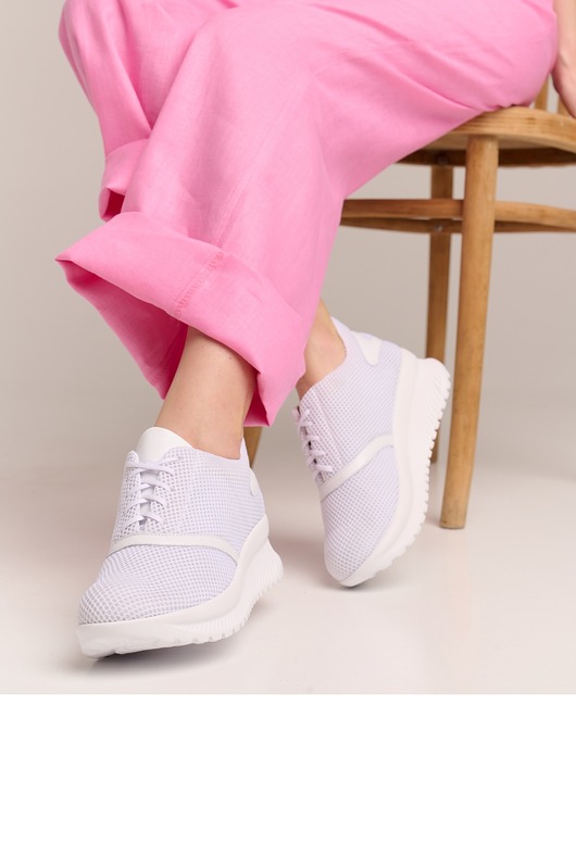 sneakersy damskie Sneakersy z oddychającej siatki i skóry  (6514)