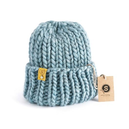 czapki damskie Wełniana czapka zimowa WOOLY błękitna