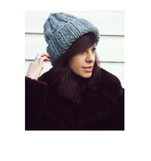 czapki damskie Szara czapka beanie  z wełną