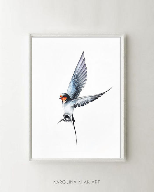 Jaskółka II - plakat, reprodukcja 30x40cm Karolina Kijak
