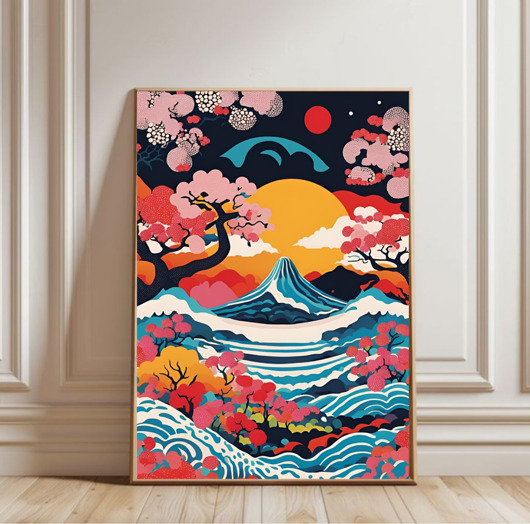 grafiki i ilustracje PLAKAT dekoracyjny , las Yayoi Kusama, japońska ilustracja