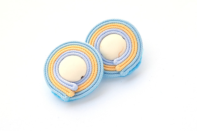 kolczyki soutache Pastelowe mini kolczyki 2