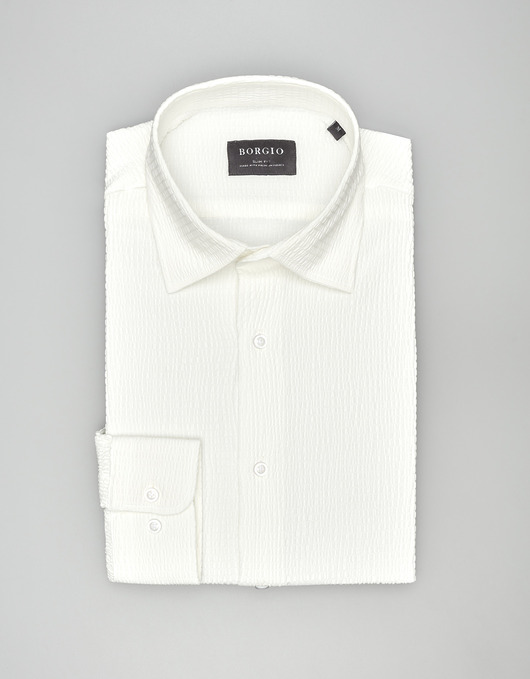 koszule męskie Koszula gonzaga 00580 długi rękaw ecru slim fit