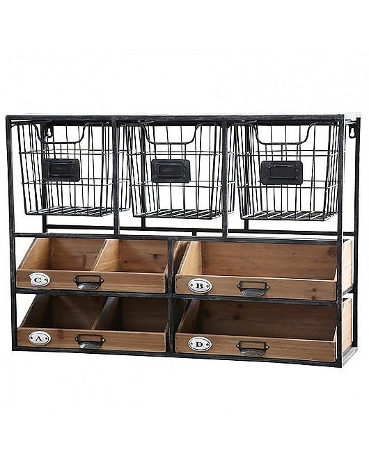 szafki Szafka Ścienna Szafka Wisząca Factory z Koszami Czarna