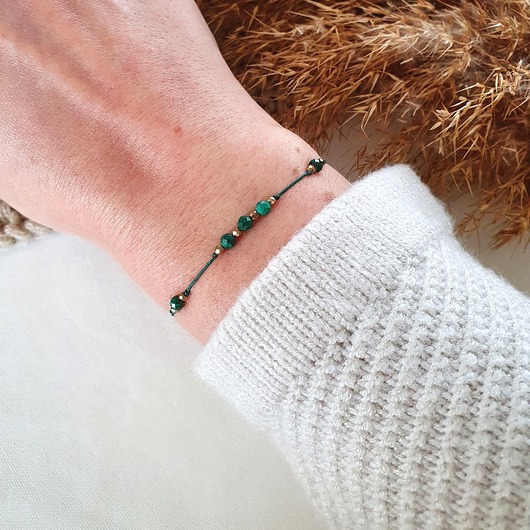 bransoletka z malachitem LEI handmade 