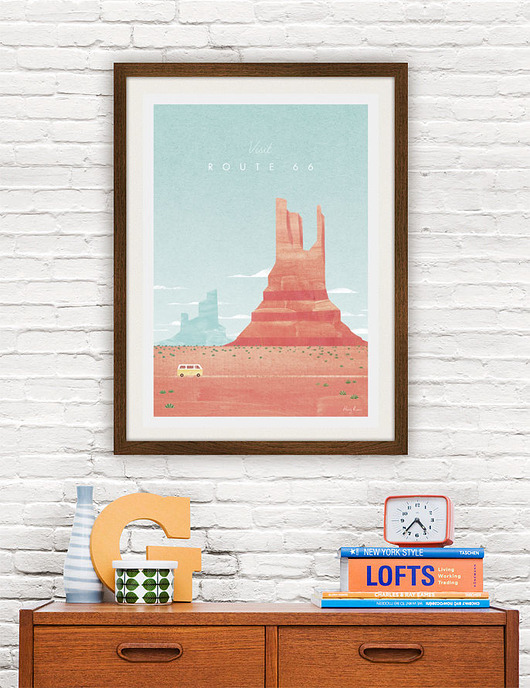 Route 66 - vintage plakat 50 x70 cm minimalmill