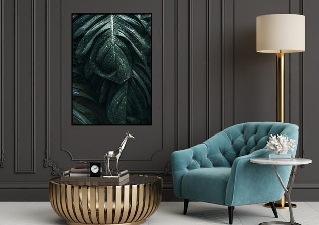 plakaty PLAKAT MONSTERA LIŚCIE BOTANICZNY z monsterą