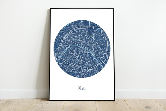 Plakat Paryż / Francja maps by P
